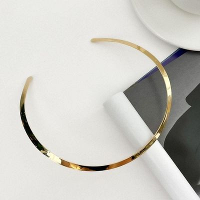 Colar Aro Chato 5mm Banhado A Ouro 18k