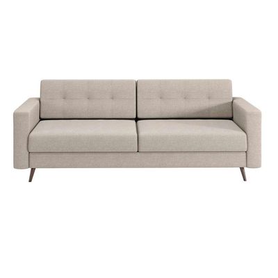Sofá 3 Lugares Pé Palito Living Linho Cotton Cru