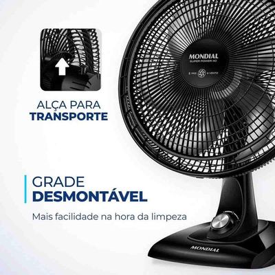 Ventilador Mondial De Mesa 40cm 6pas 220v Silencio