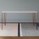Mesa De Jantar Pés Hairpin Clips Elen 150x90cm Tampo Branco Com Base Cobre Branco