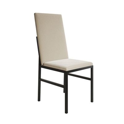 Conjunto De Jantar Mesa Mônaco Premium 90cm Imbuia Com 4 Cadeiras Estofadas Bege Preto