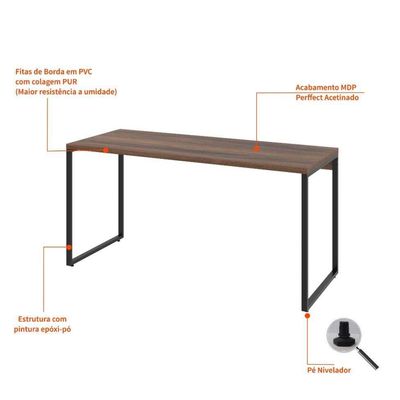 Mesa de Escritório Kuadra I Nogal 150 cm