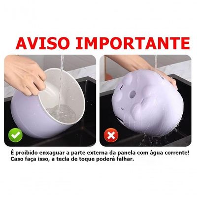 Panela Elétrica De Arroz Caldos Legumes Cerâmica Antiaderente 1,8L 110V