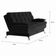 Sofá-Cama Casal 3 Lugares Estilo Suede Pés de Metal Preto
