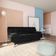 Sofá-Cama Casal 3 Lugares Estilo Suede Pés de Metal Preto