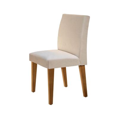 Conjunto com 2 Cadeiras Grecia Veludo Imbuia e Creme