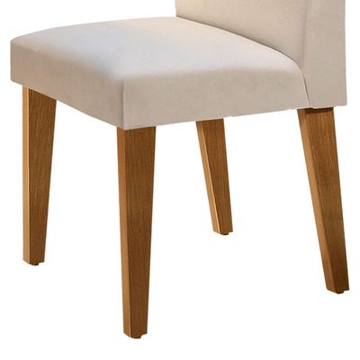 Conjunto com 2 Cadeiras Grecia Veludo Imbuia e Creme