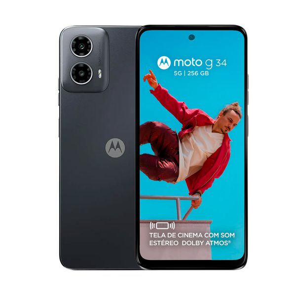 Imagem Smartphone Motorola G34 5G 128GB Tela de 6.5" Câmera Dupla 50MP + 2MP Preto