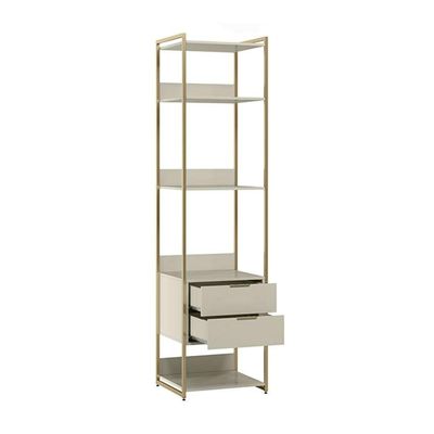 Guarda-Roupa Closet Industrial Mital 1 PT 6 GV Off White e Dourado