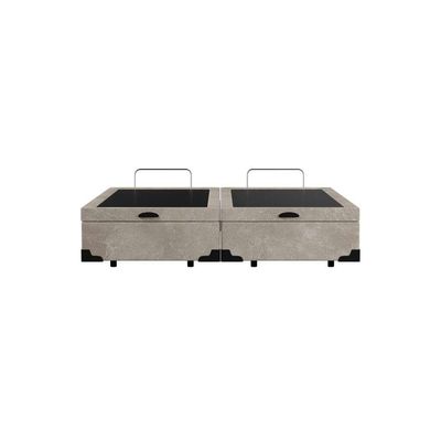 Base para Cama Box Queen Mack com Baú Suede (45x158x198) Bege