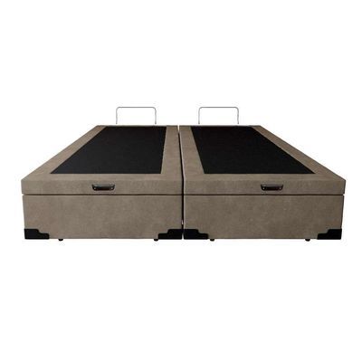Base para Cama Box Queen Mack com Baú Suede (45x158x198) Bege