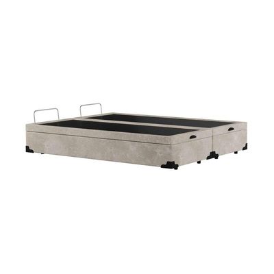 Base para Cama Box Queen Mack com Baú Suede (45x158x198) Bege