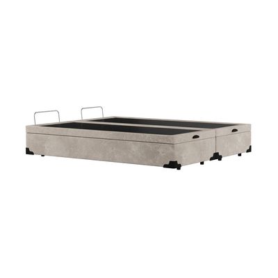 Base para Cama Box Queen Maci com Baú Suede (45x158x198) Bege