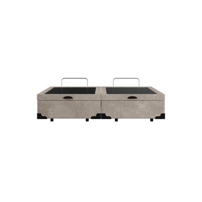 Base para Cama Box Queen Maci com Baú Suede (45x158x198) Bege