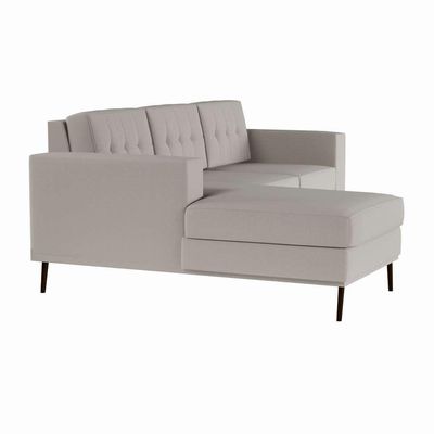 Sofá 3 Lugares Calmness com Chaise Esquerdo Pé Palito Linho Cotton Cru