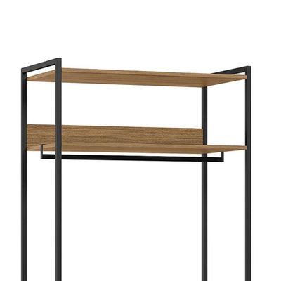 Guarda-Roupa Closet Industrial Mital com Cabideiro 2 GV Conhaque e Preto