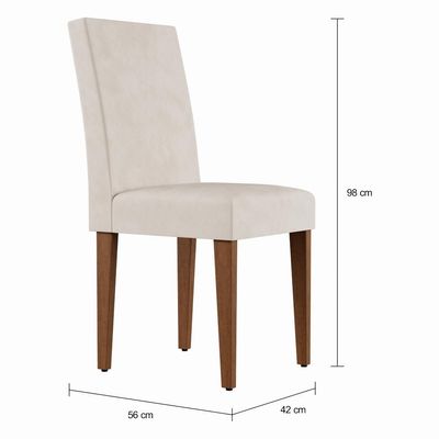 Conjunto de Mesa de Jantar Bilbao II com Tampo de Vidro Off White e 4 Cadeiras Grécia Veludo Creme