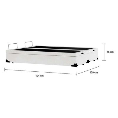 Base para Cama Box Queen Madeleine com Baú (45x158x198) Branca