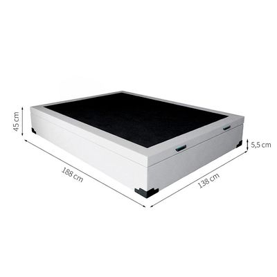 Base para Cama Box Casal Martin Premium com Baú (45x138x188) Branca