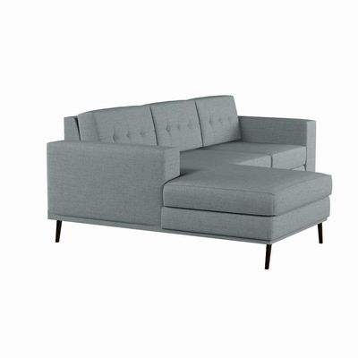 Sofá 3 Lugares Esquerdo Surprised com Chaise Esquerdo Pé Palito Linho Cotton Cinza