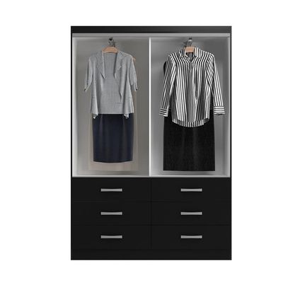 Guarda-Roupa Solteiro Treviso 4 PT 6 GV Preto