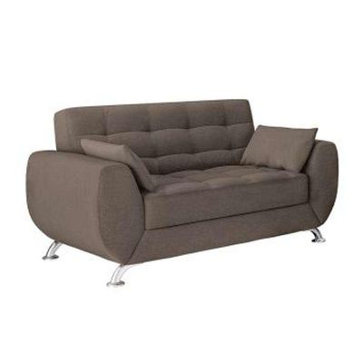 Conjunto de Sofá 2 e 3 Lugares Larissa Suede Castanho
