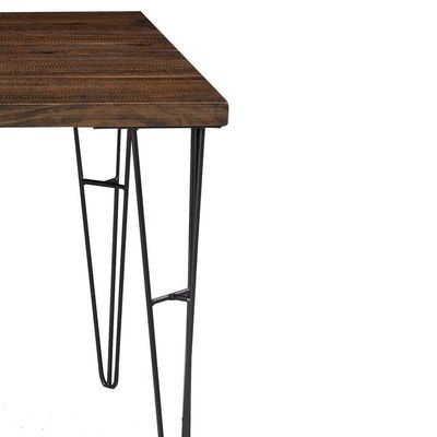 Mesa Sala de Jantar Cozinha Ludiana Quadrada 100cm Grafite Madeira Maciça Rustic Brown - Gran Belo
