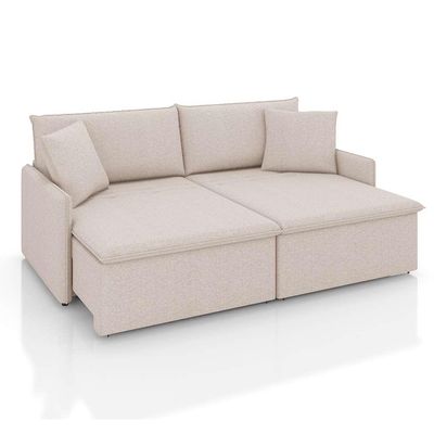 Sofá 2 Lugares Retrátil e Reclinável Stilo Linho Cru 174 cm