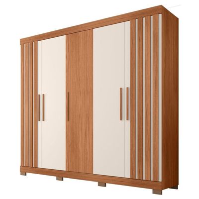 Guarda Roupa Casal 5 Portas 2 Gavetas Marta Marrom Caemmun