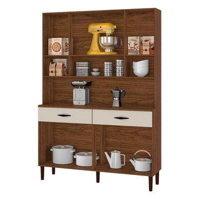 Kit Cozinha Ambiente Golden 8 Portas Nogueira Off White - Kits Paraná