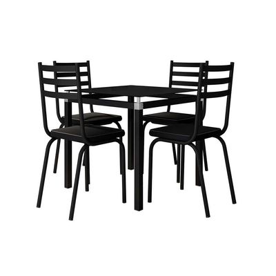 Conjunto de Mesa de Cozinha com 4 Lugares Malva II Preto