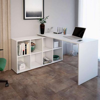 Mesa de Escritório em L Nero Branco