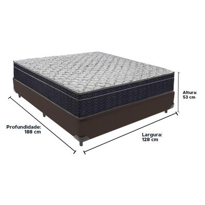 Cama Box Marrom E Colchão Airtech 150 Espuma D45 Viúvo Ortobom