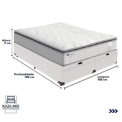 Cama Box Baú E Colchão Amsterdã Molas Ensacadas Queen Probel Queen Branco