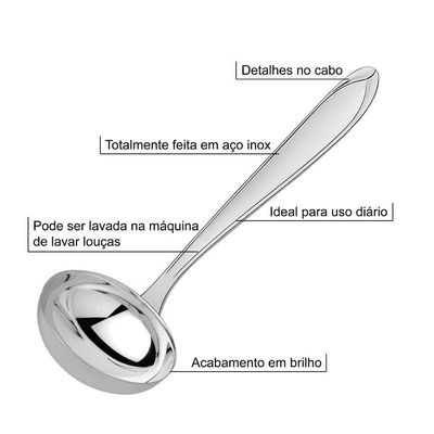 Concha Para Feijão Molho Tramontina Laguna 21 Cm Em Aço Inox