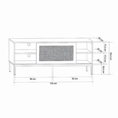 Rack Buriti 1 PT Off White 135 cm