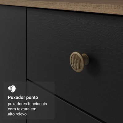 Armário De Cozinha Compacta 235cm Rustic/preto Gourmet Madesa Xc03 Rustic/preto