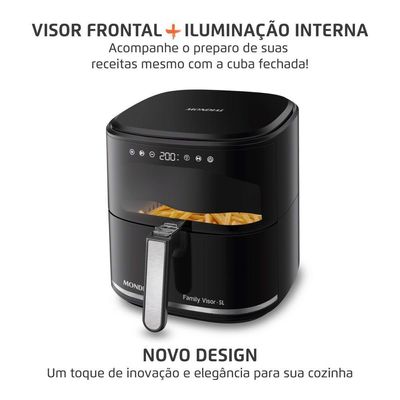 Fritadeira Sem Óleo Air Fryer Digital 5L Mondial Preto 2000w AF-50-DV 60hz 220V
