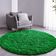 Tapete Sala Felpudo Peludo Verde Redondo 100 Cm