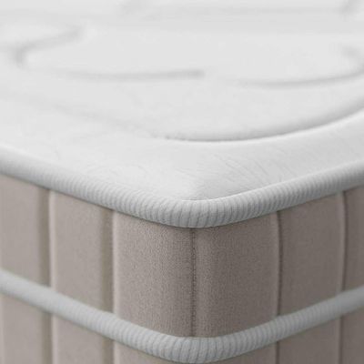 Cama Box Queen Royale com Colchão Queen Molas Ensacadas Bege e Branca