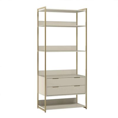 Guarda-Roupa Closet Industrial Mital 2 GV Off White e Dourado 89 cm