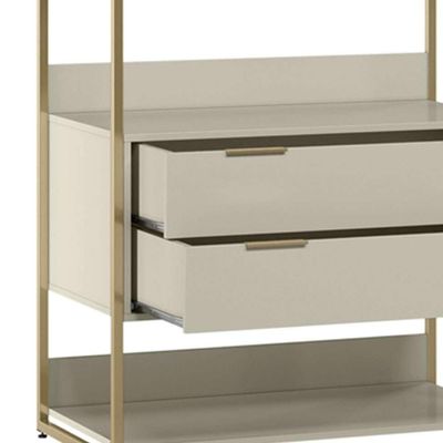 Guarda-Roupa Closet Industrial Mital 2 GV Off White e Dourado 89 cm