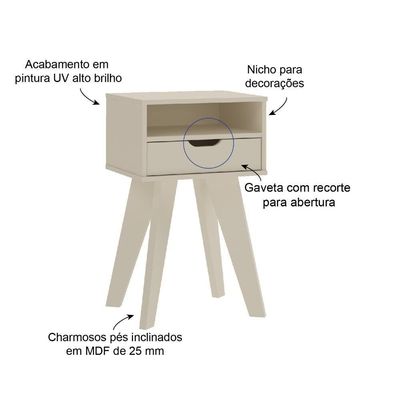 Mesa Apoio Vip Off White Artely