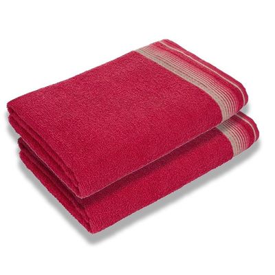Kit Com 2 Toalhas De Banho Luxury Soft Beka 360 G-m² Luxo Cereja