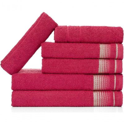 Jogo De Toalhas Luxury Soft Beka 360 G-m² 2 Banho + 2 Rosto + 2 Piso Luxo Cereja