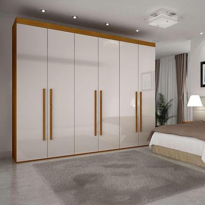 Guarda-Roupa Casal Maceio 6 PT Imbuia e Off White