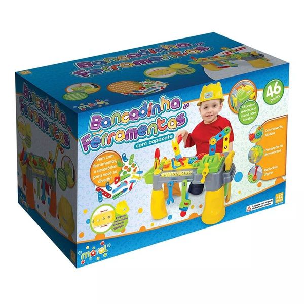 Bancada De Ferramentas Infantil Com Capacete Maral Bancada De Ferramentas Infantil Com Capacete Maral
