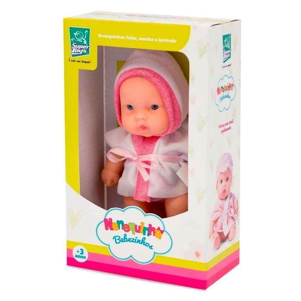 Boneca Nenequinha Bebêzinhos - C/CAPUZ ROUPAO RX Super Toys