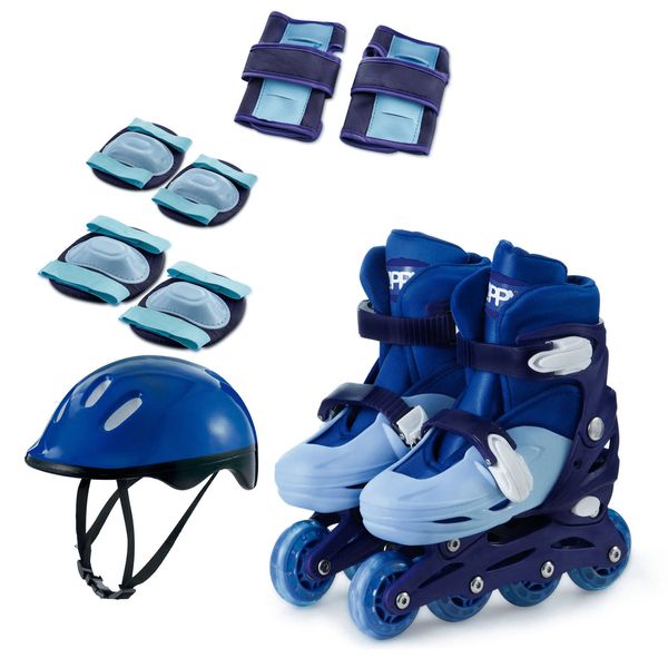 Kit Patins in Line - Ajustável 34/37 - Azul - Zippy Mimo Style KP19AM Kit Patins in Line - Ajustável 34/37 - Azul - Zippy Mimo Style KP19AM