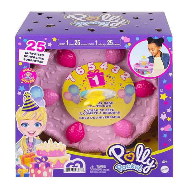 Boneca Polly Pocket e Playset Bolo de Aniversário Mattel